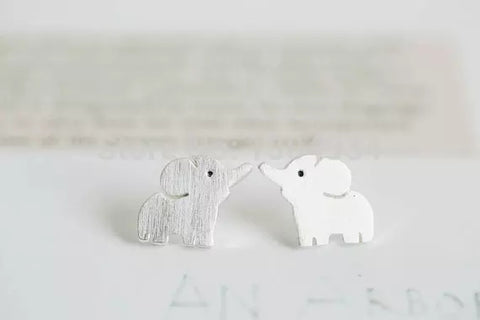 Good Luck Silver Elephant Earrings
