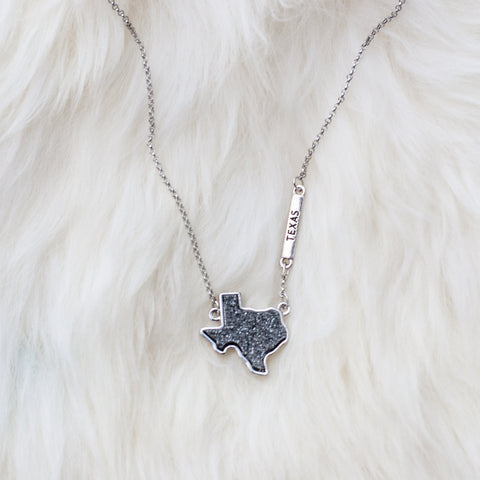 Charming Hematite Druzy Texas Necklace