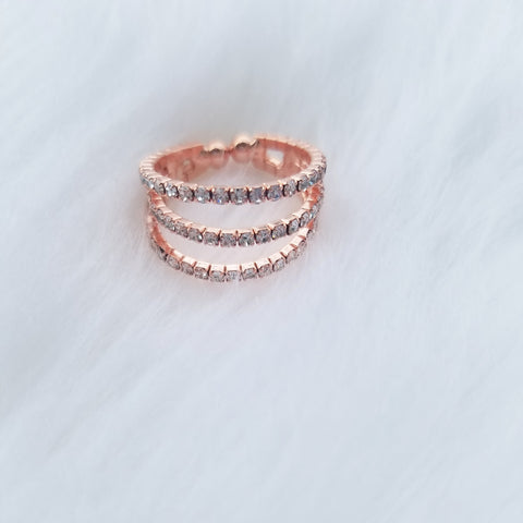 Charming Rose Gold Rhinestone Ring