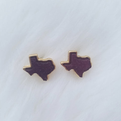 Burgundy Texas Druzy Earrings