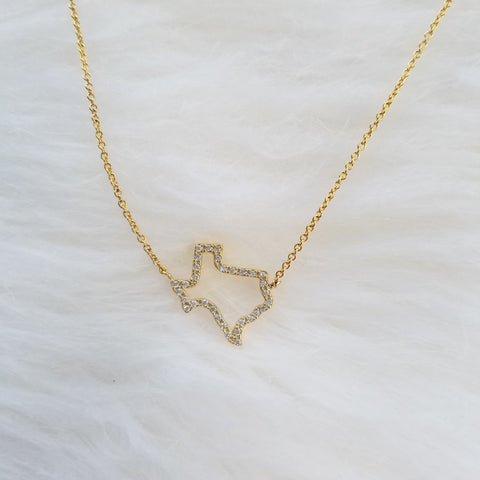 Cubic Zirconia Gold Colored Texas Choker / Necklace