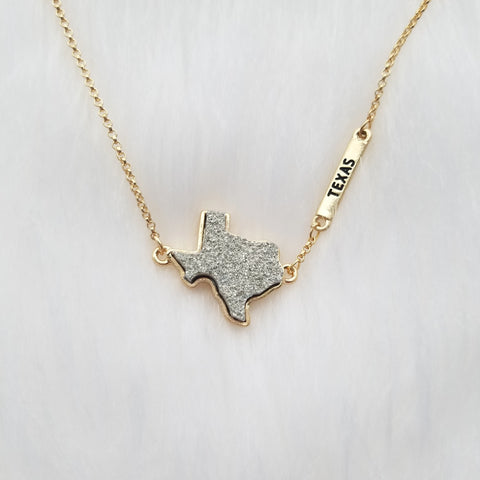Silver Druzy Texas Necklace