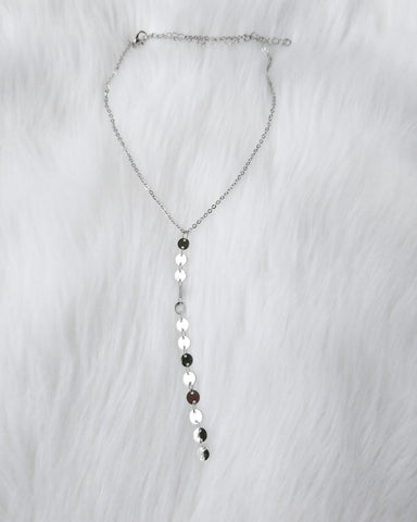 Silver Skies Choker Disc "Y" Necklace