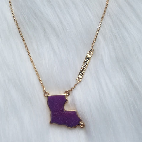 Purple Louisiana Druzy Necklace