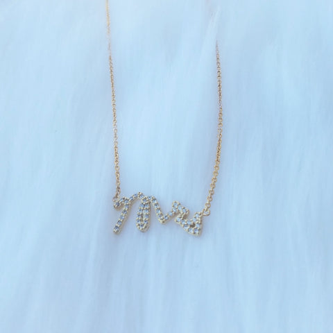 Gold cubic zirconia mrs necklace choker
