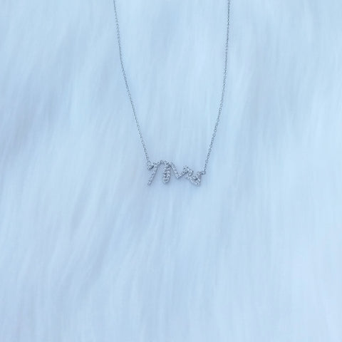 Silver cubic zirconia mrs adjustable choker necklace