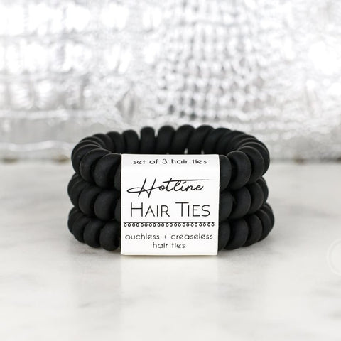 Black matte hotline hair ties