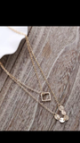 Beautiful layered disc necklace with a square/ diamond pendant choker