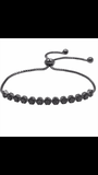 Cubic Zirconia Black Adjustable Bracelet