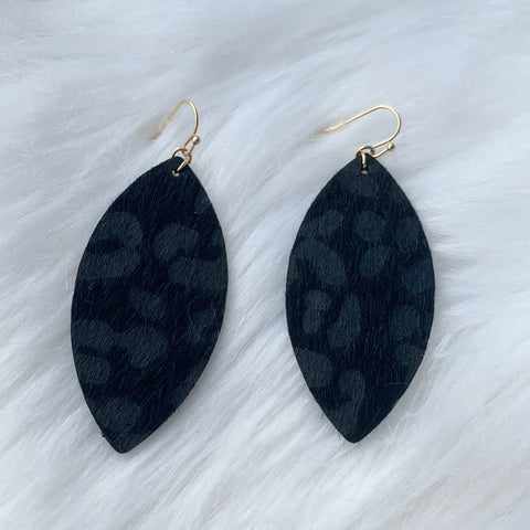 Black leopard earrings