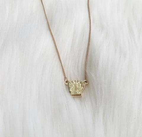 Gold Arkansas druzy necklace