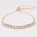 Gold Cubic Zirconia Adjustable Bracelet