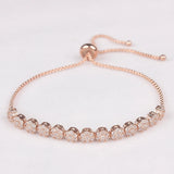 Rose Gold Cubic Zirconia Adjustable Bracelet