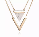 Layered Marble Triangle Choker/ Necklace