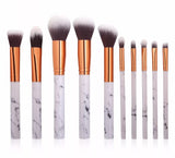 Marble Style 10 Piece Makeup Brush Set