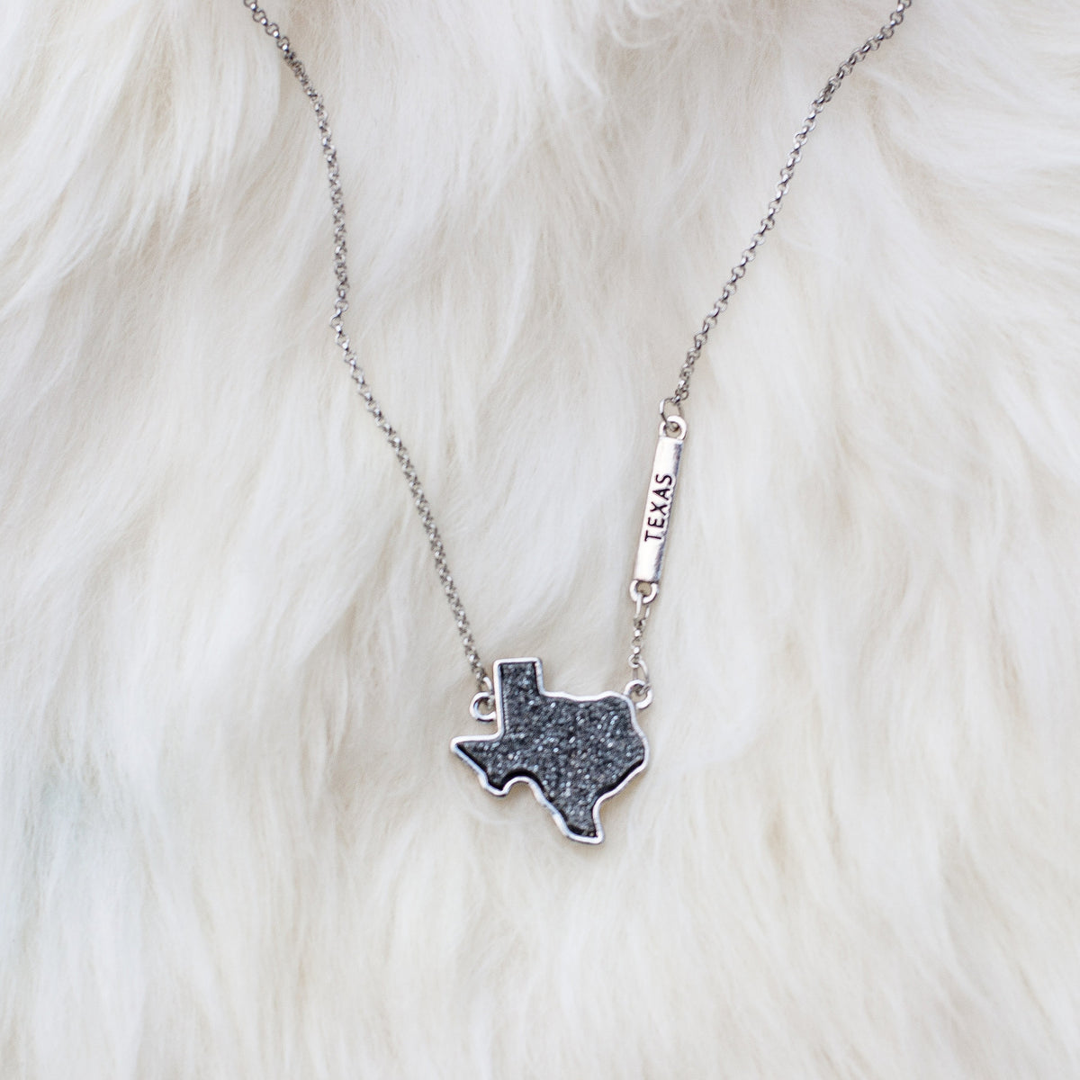 Charming Hematite Druzy Texas Necklace – Kennedy Charm