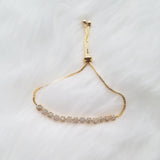 Gold Cubic Zirconia Adjustable Bracelet