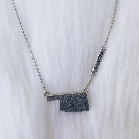 Hematite Druzy Oklahoma Necklace