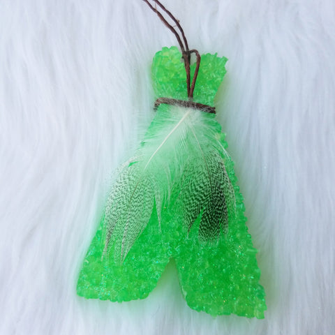 Green Teepee Car Candle