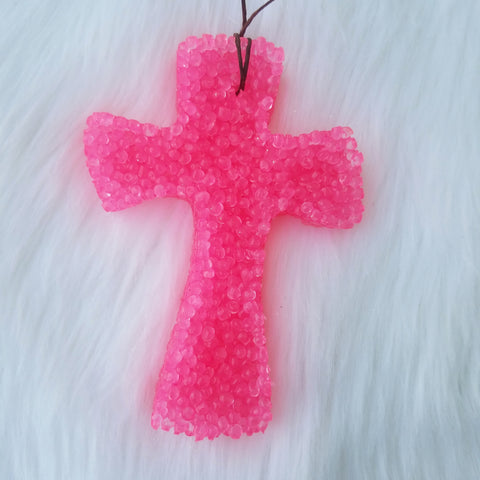 Pink Sugar Cross Car Candle