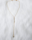 Gold Crystal Stay Forevever " Y" Necklace