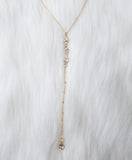 Gold Crystal Stay Forevever " Y" Necklace