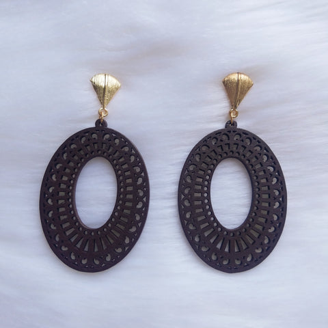 Brown Light Weight Wooden Earrings