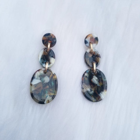 Multi colored acrylic tortoise shell earrings