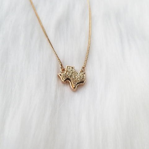 Gold Texas druzy necklace