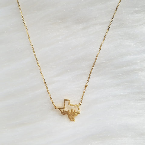 Gold Texas skyline necklace