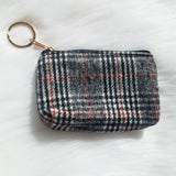 Plaid coin purse key chain