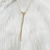 Gold long horn necklace