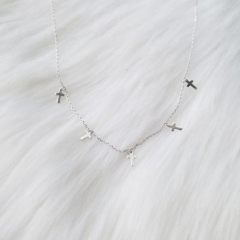 Silver cross necklace