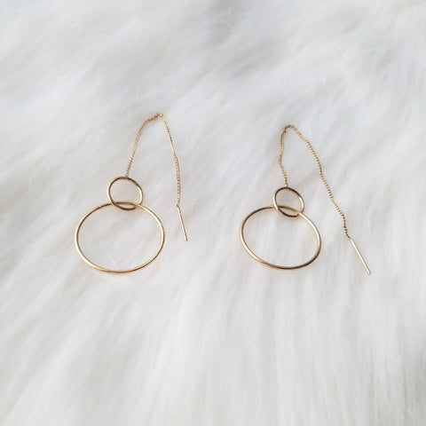 Circle threader earrings