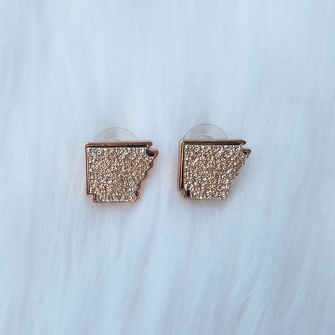 Rose Gold Arkansas Druzy Earrings