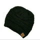 CC Black Messy Bun Beanie