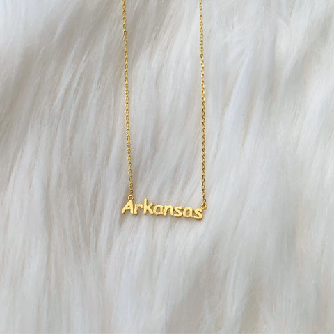 Gold Arkansas necklace