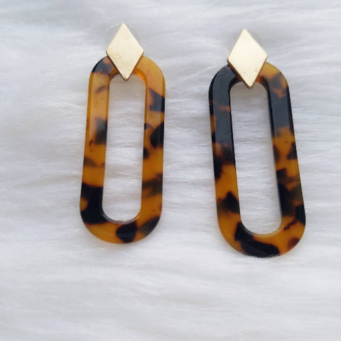 Oval Tortoise Shell Earrings